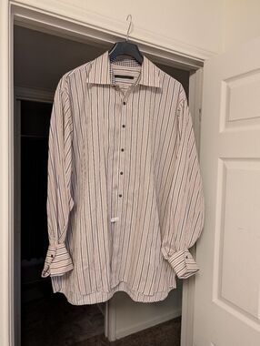 Men's Long-Sleeve Striped Dress Shirt